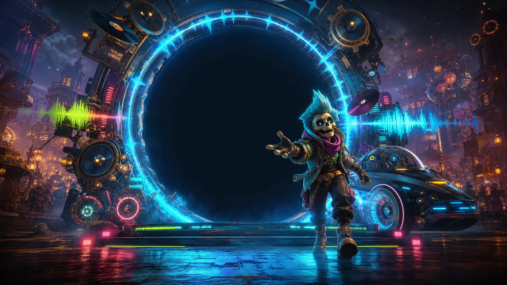 A music portal opening into the Astra X Verse world